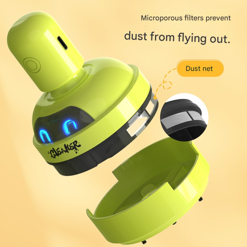 Mini aspirator de birou cu desene animate, radiera portabila, instrument de curatare pentru tastaturi studentesti si aschii de creion, rosu