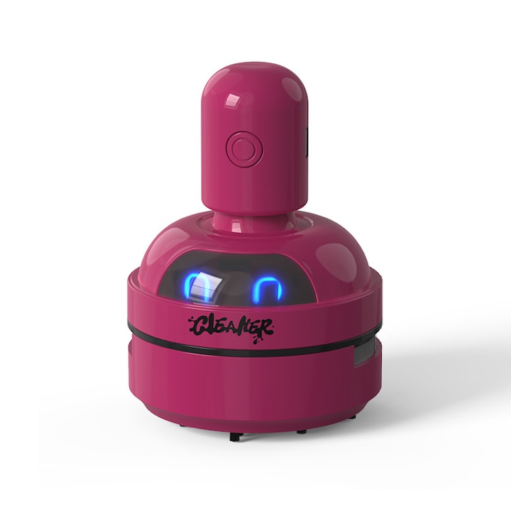 Mini aspirator de birou cu desene animate, radiera portabila, instrument de curatare pentru tastaturi studentesti si aschii de creion, rosu