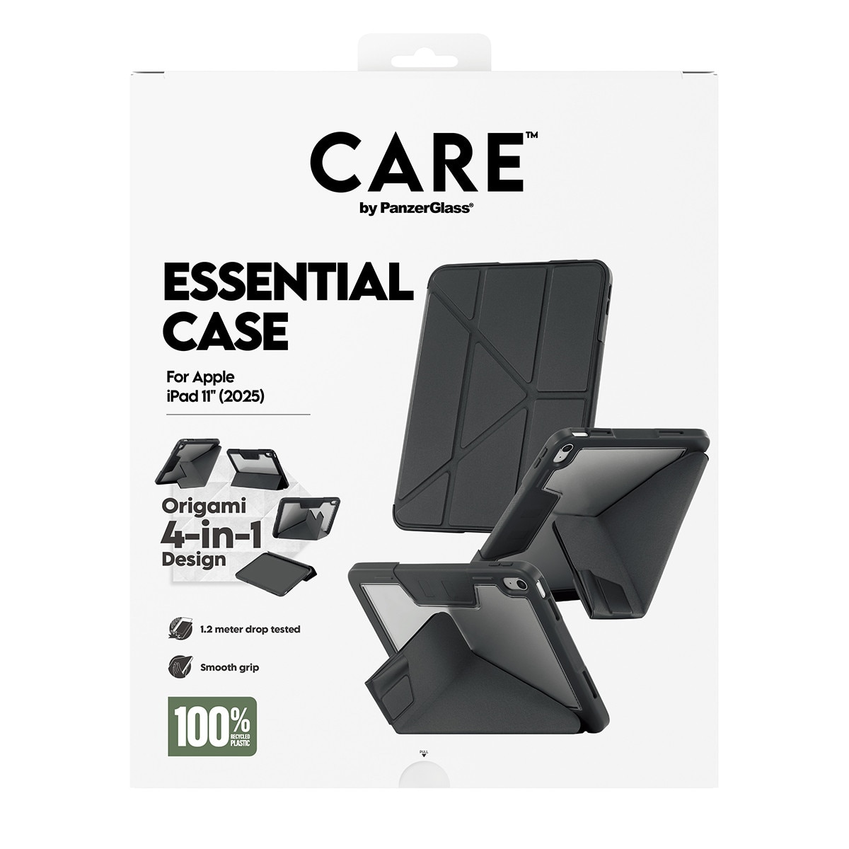 Carcasa Care by PanzerGlass Y compatibila cu iPad 11 inch 2025, Negru