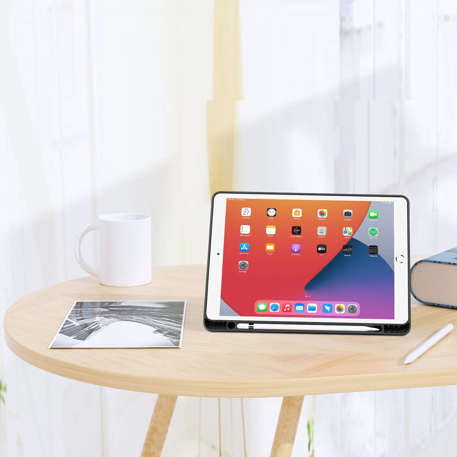 Husa premium pentru tableta Samsung Galaxy Tab S10 Ultra, S9 Ultra, S8 Ultra, 14.6 inch, Sigloo, interior de piele sintetica, cu suport Smart Pen, spatele din policarbonat, rezistent la socuri, Black
