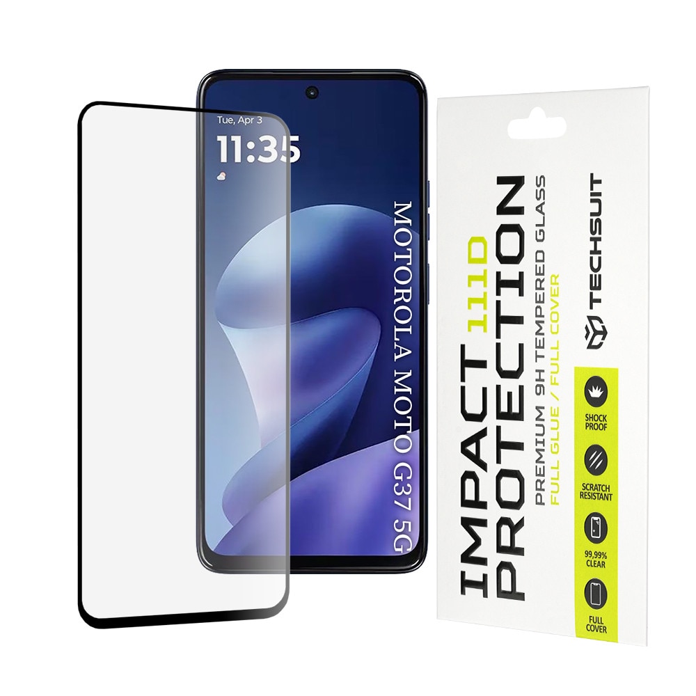 Folie pentru Motorola Moto G37 / G37 Power / G47 - Techsuit 111D Full Cover / Full Glue Glass - Black