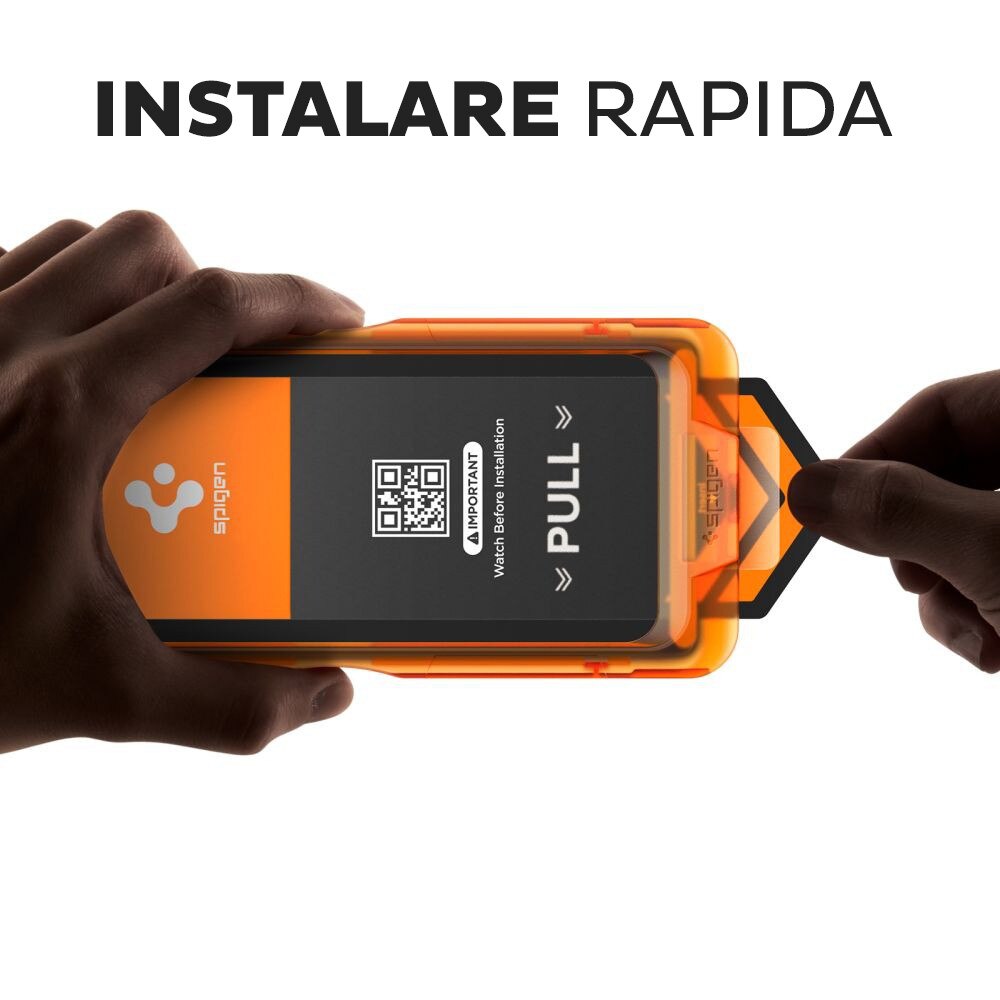 Pachet 3 buc Folie Sticla pentru Apple iPhone 17 Pro Max Spigen Glas.tR Align Master Slim, Kit de instalare usoara si rapida cu dispozitiv de potrivire automata, Protectie Profesionala, Ultra Rezistenta, Transparenta