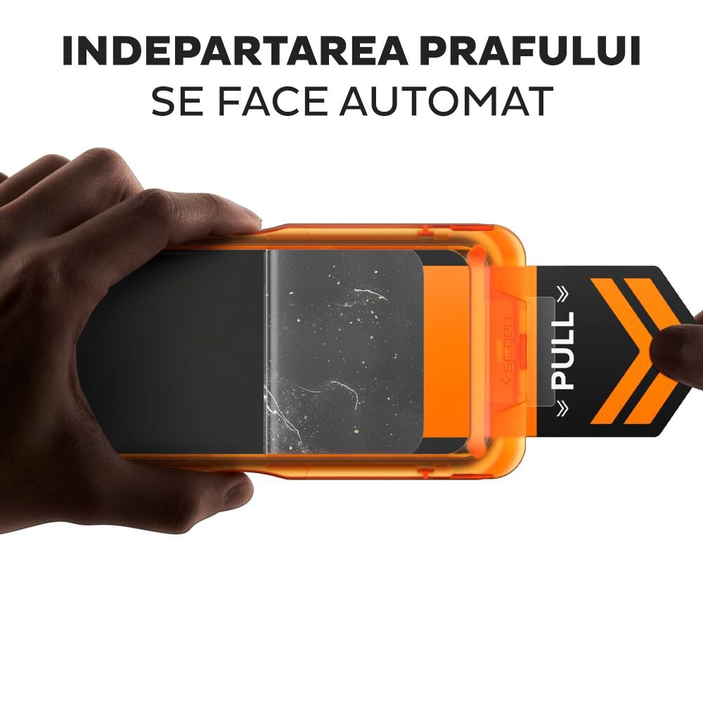 Pachet 3 buc Folie Sticla pentru Apple iPhone 17 Pro Max Spigen Glas.tR Align Master Slim, Kit de instalare usoara si rapida cu dispozitiv de potrivire automata, Protectie Profesionala, Ultra Rezistenta, Transparenta