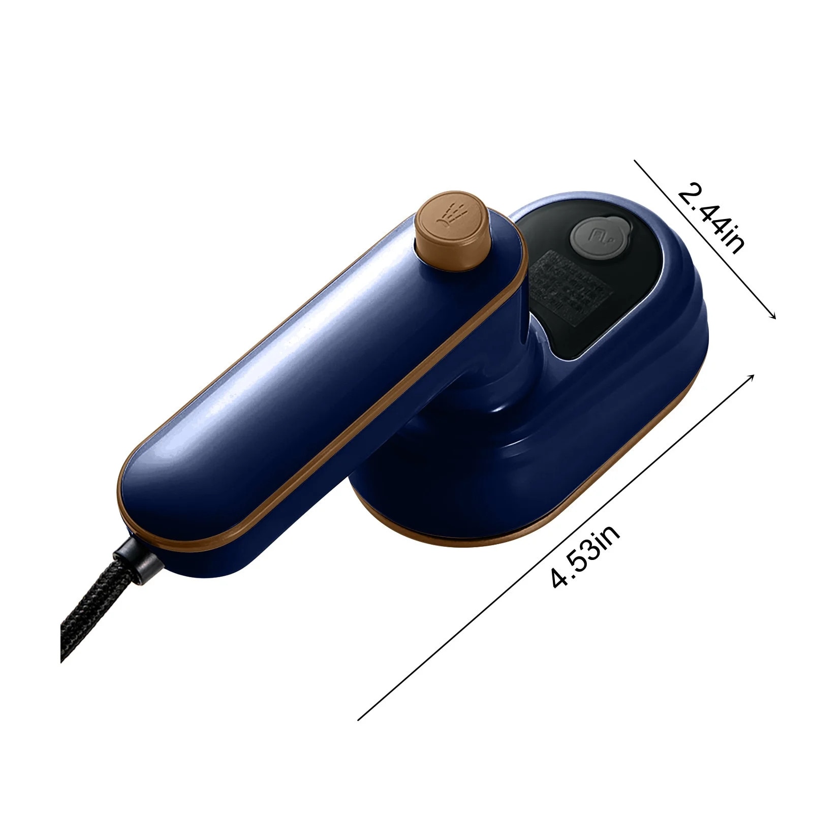 Fier de calcat portabil mini, 2 in 1, albastru inchis, 11.5x8.4x6.2cm