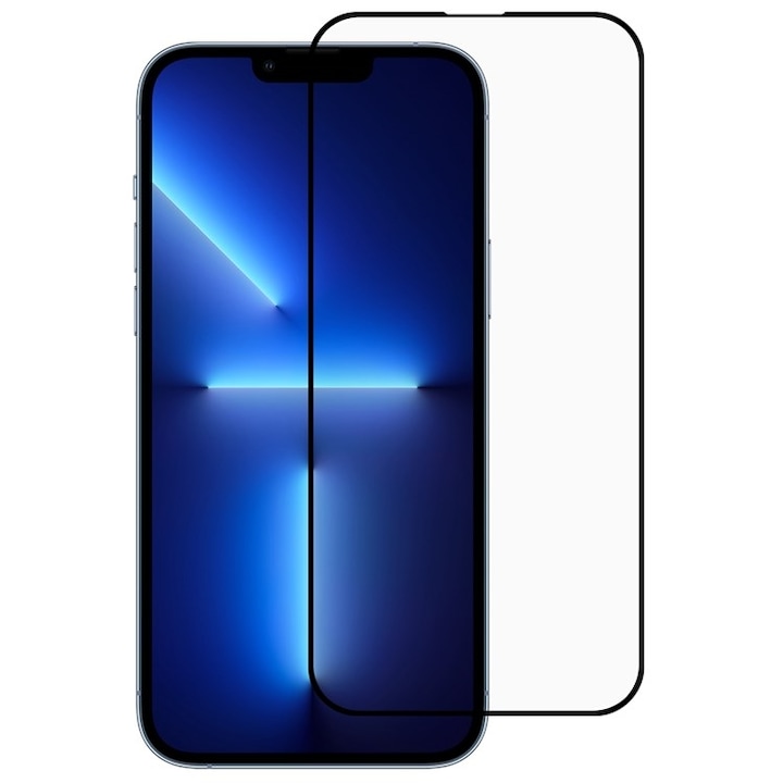 Folie Sticla Pentru iPhone 14 Pro Max, Sticla Securizata, Protectie Ecran, Full Glue, BzStore