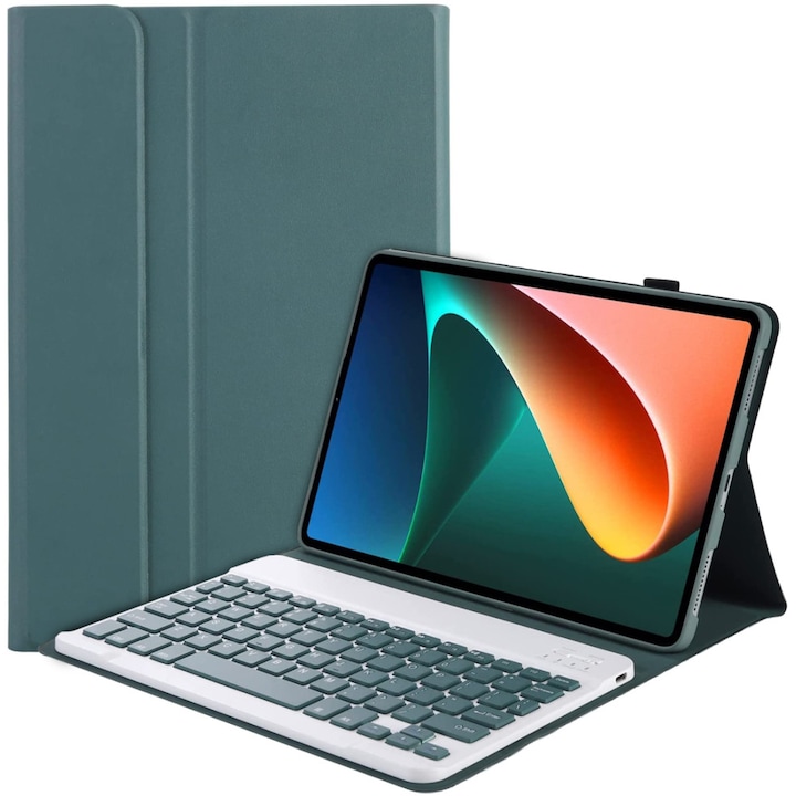 Husa cu tastatura pentru Xiaomi Pad 5/5 Pro, XGSM, Verde