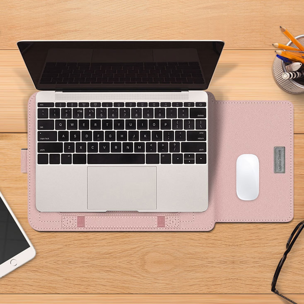 Geanta laptop Zeaicos, set, 14 inch, roz aurie, compatibilitate universala, pentru MacBook 13.3/15.4/15.6/16.1 inch