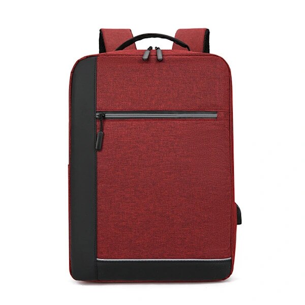 Rucsac/ghiozdan laptop din Oxford, mare capacitate 20-35L, cu port usb si compartiment pentru laptop 14 inch, unisex, rosu