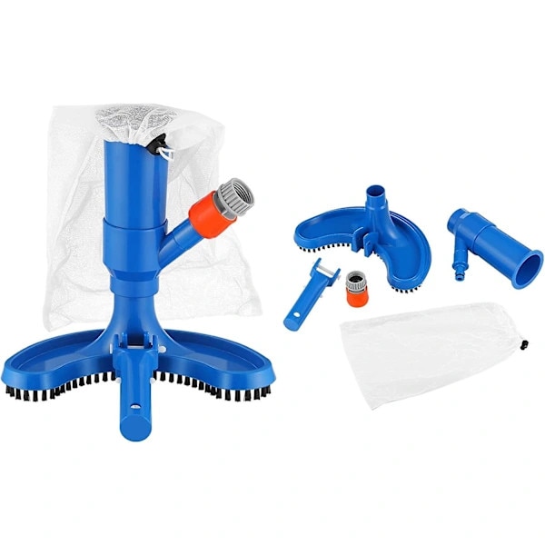 Aspirator canistra pentru piscina, perii, filtru, ABS, albastru, dimensiuni variabile
