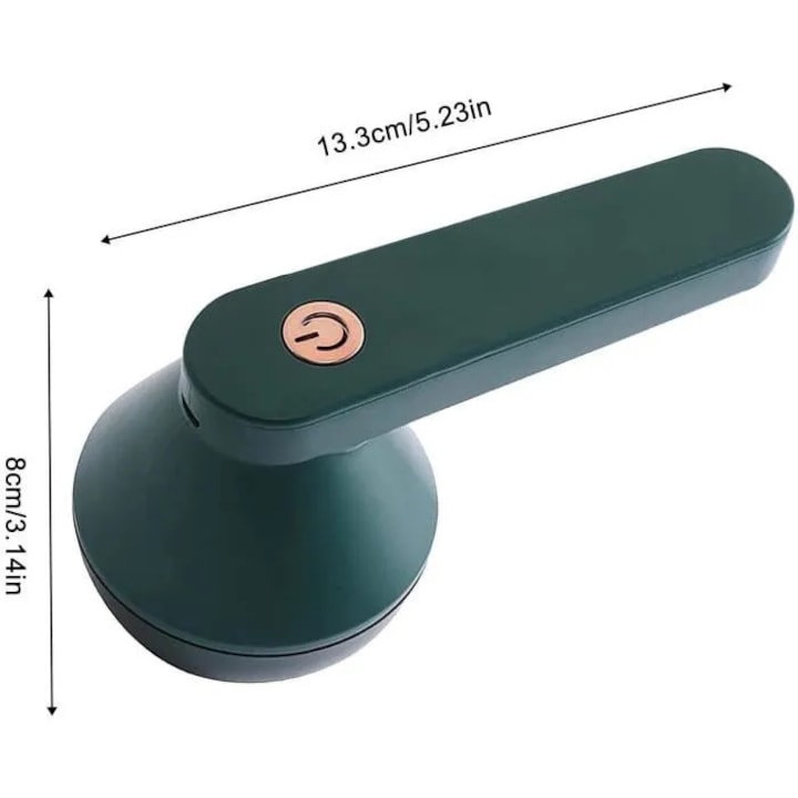 Aparat de indepartat scame, razuitor/rasor de tesaturi reincarcabil, portabil, cu 2 lame din otel inoxidabil si plasa tip fagure, Verde, 1 buc