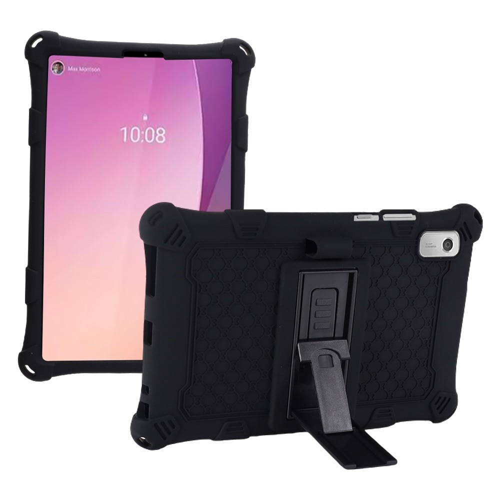 Husa cu suport si curea pentru Lenovo Tab M9, XGSM, Negru