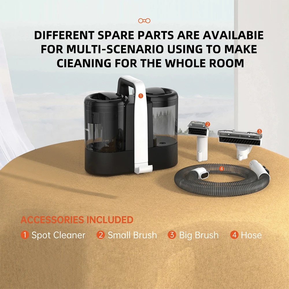 Aspirator portabil pentru covoare, putere de aspiratie 15 KPa, design compact