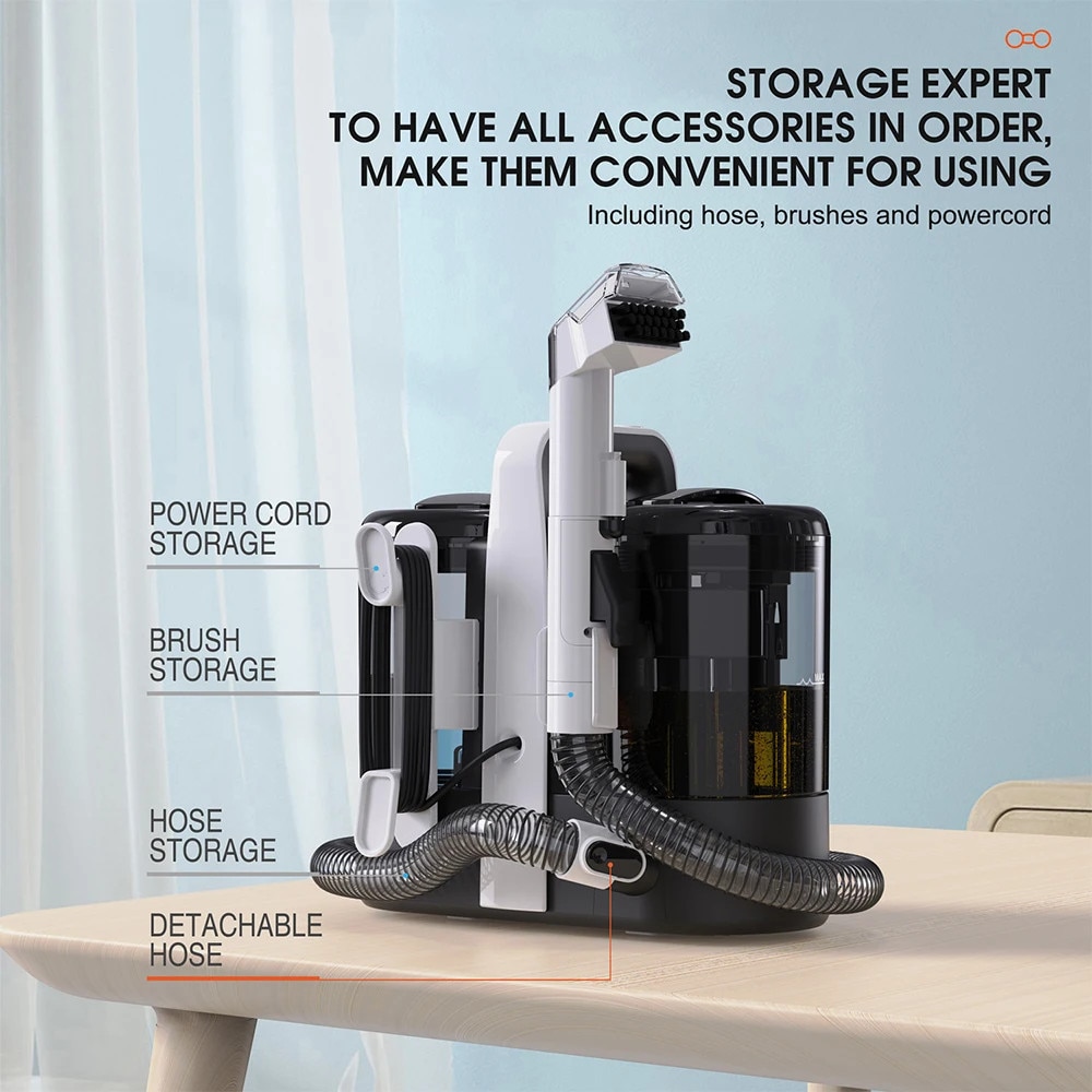 Aspirator portabil pentru covoare, putere de aspiratie 15 KPa, design compact