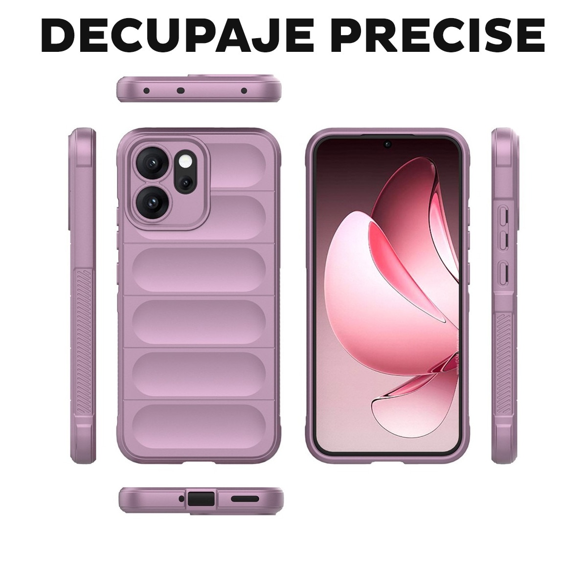 Husa pentru Oppo Reno 14 F / Reno 14 FS 5G DaDen® Magic Shield, Antisoc, Interior microfibra, TPU, Mov