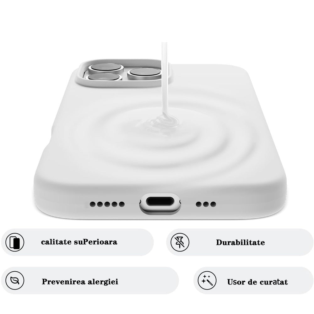 Husa de protectie compatibila cu iPhone 16 PRO MAX GUIXUAN, Silicon, Alb