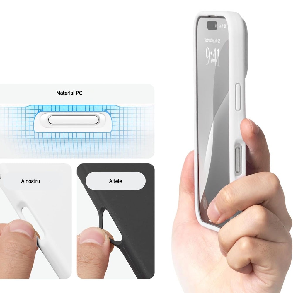 Husa de protectie compatibila cu iPhone 16 PRO MAX GUIXUAN, Silicon, Alb