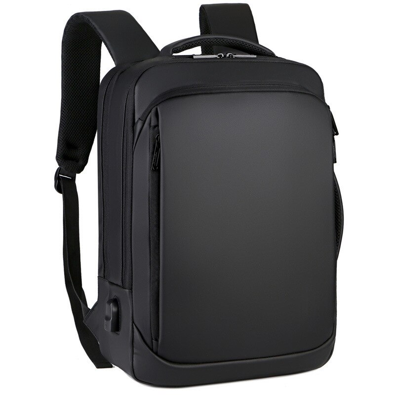 Rucsac de calatorie, compatibil cu laptop, curea ajustabila, poliester premium, negru, 42x30x12 cm