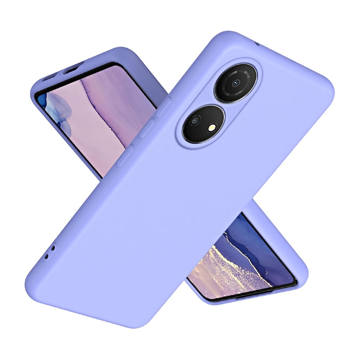 Husa Jelly Silicone Compatibil cu Honor X7, Interior de microfibra, Flexibila, Lila