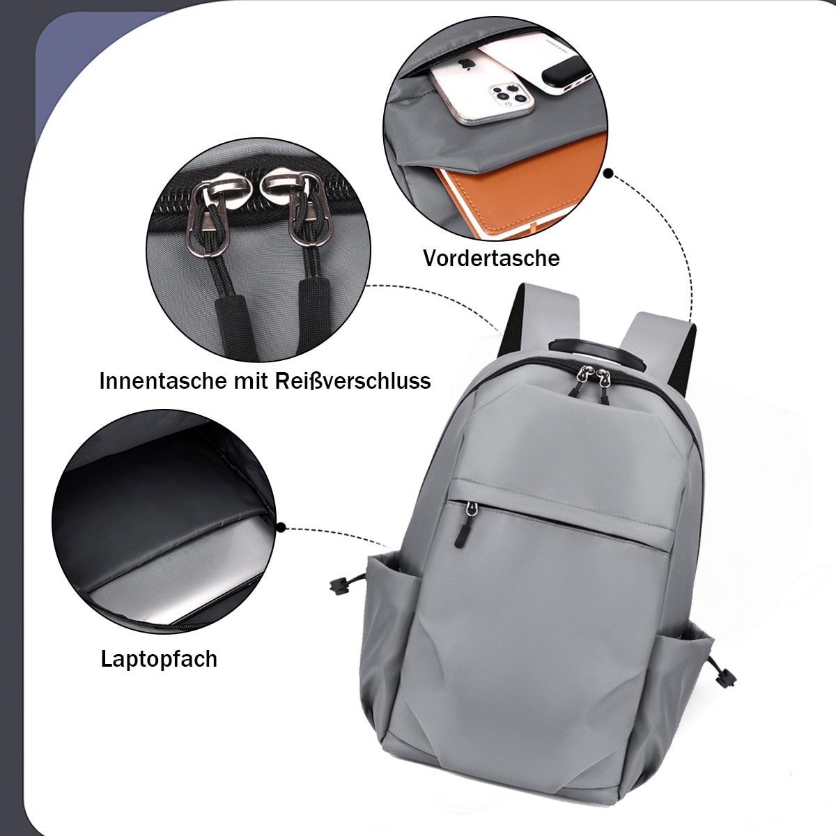 Rucsac impermeabil pentru laptop de lucru cu port de incarcare USB