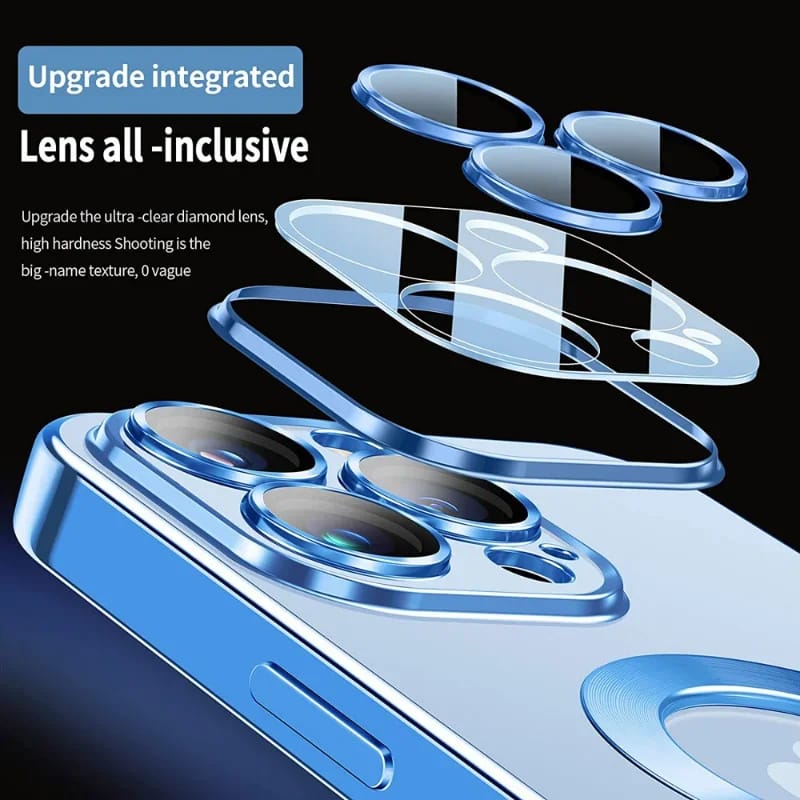 Husa compatibila cu Iphone 15 PRO, MagSafe, cu protectie de camera, Negru