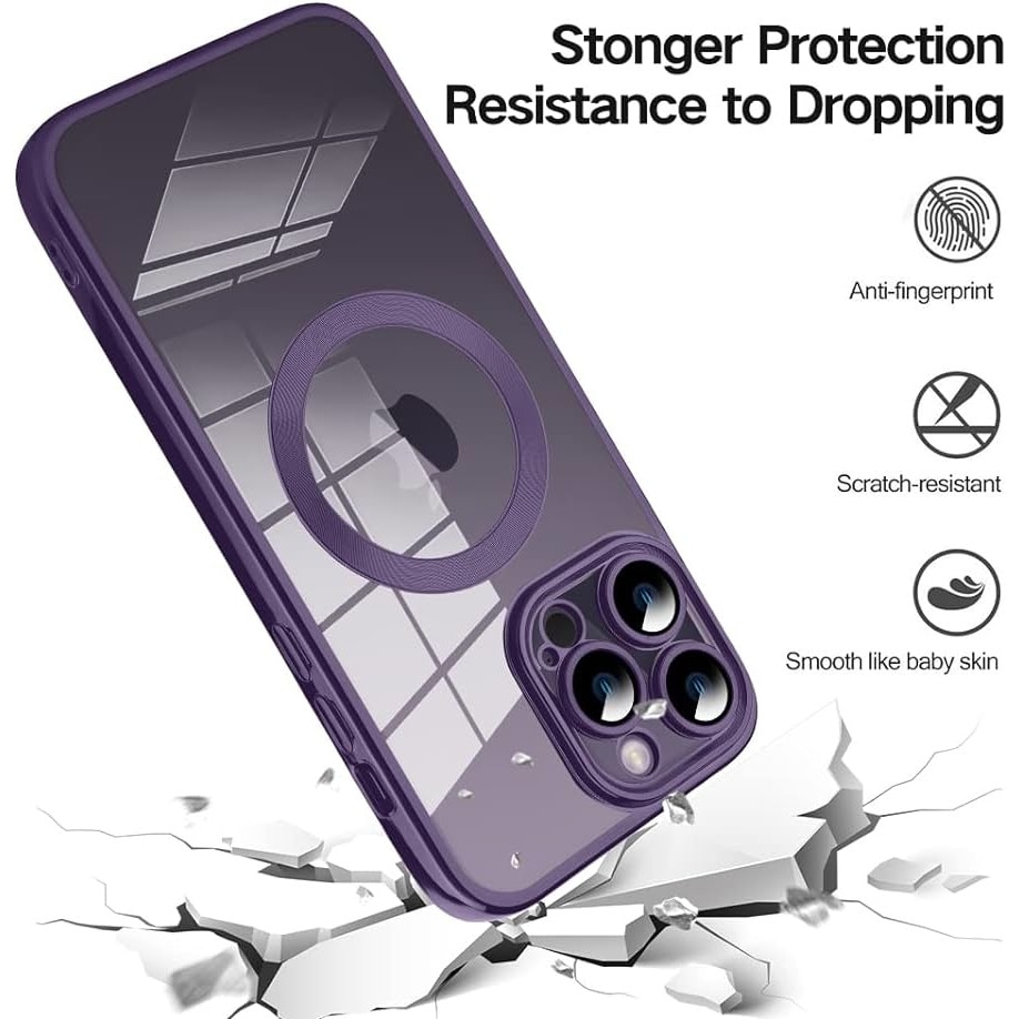 Husa compatibila cu Iphone 15 PRO, MagSafe, cu protectie de camera, Negru