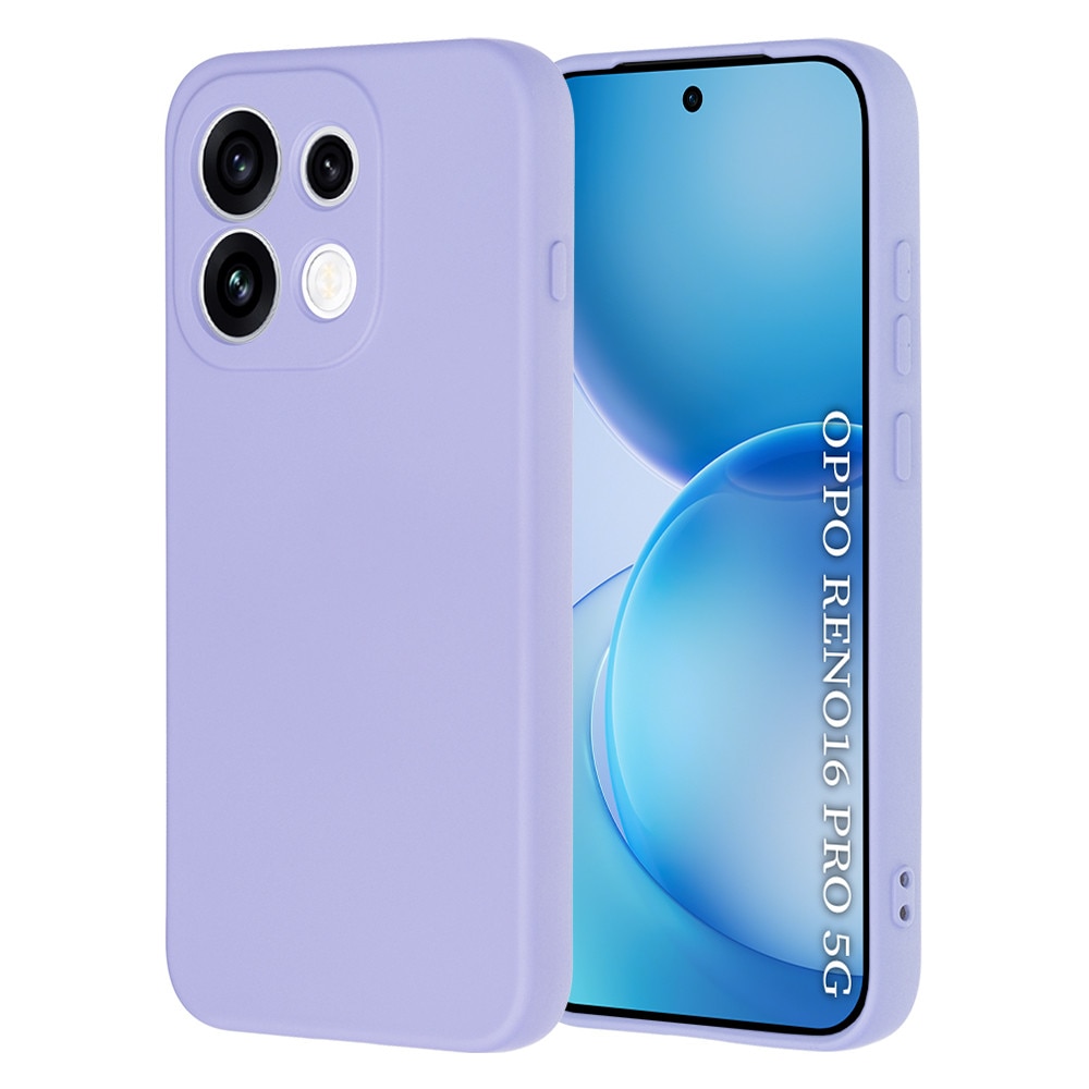 Husa pentru Oppo Reno 16 Pro 5G Liquid Silicone, subtire, captusita cu microfibra, anti amprenta, protectie camera foto, violet