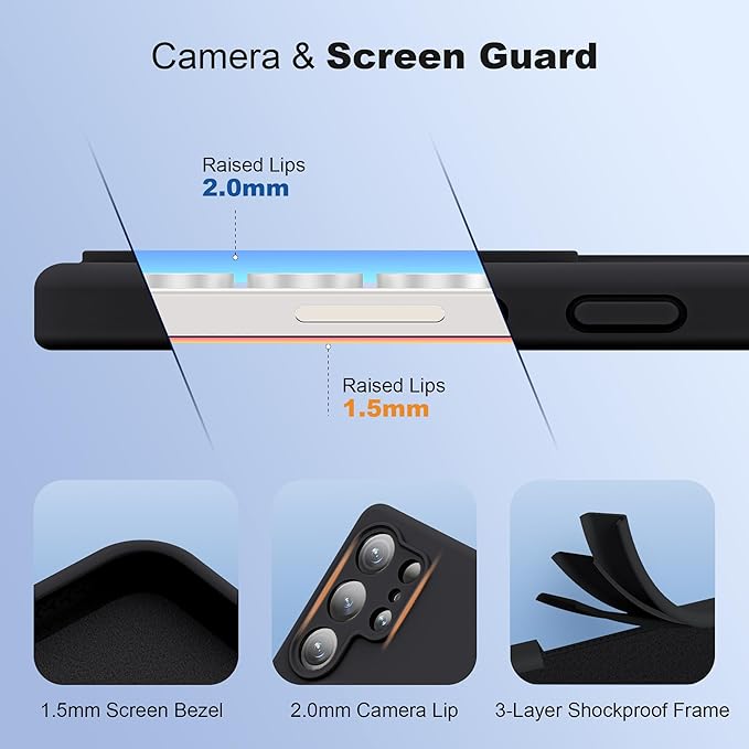 Husa telefon pentru Samsung Galaxy S25 Ultra, silicon moale, suport magnetic, protectie militara, ultra-subtire, negru