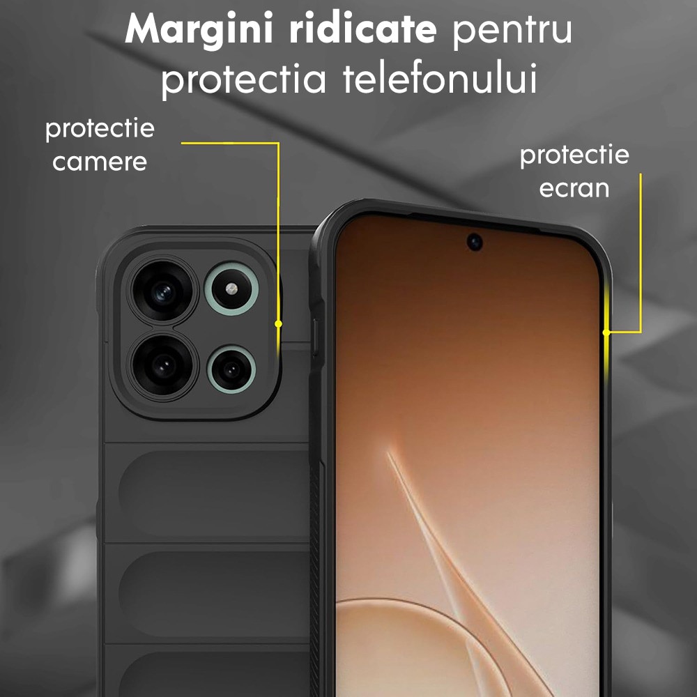 Husa pentru OnePlus Nord 6 DaDen® Magic Shield, Antisoc, Interior microfibra, TPU, Negru