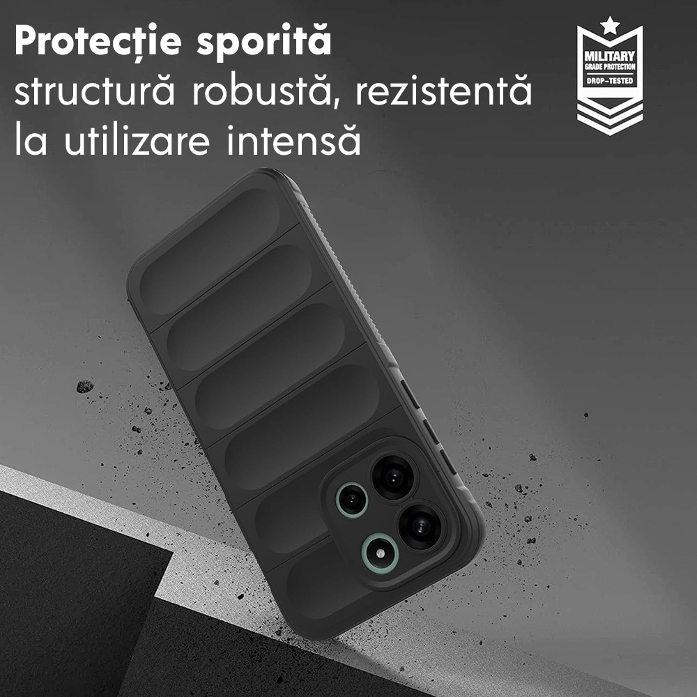 Husa pentru OnePlus Nord 6 DaDen® Magic Shield, Antisoc, Interior microfibra, TPU, Negru