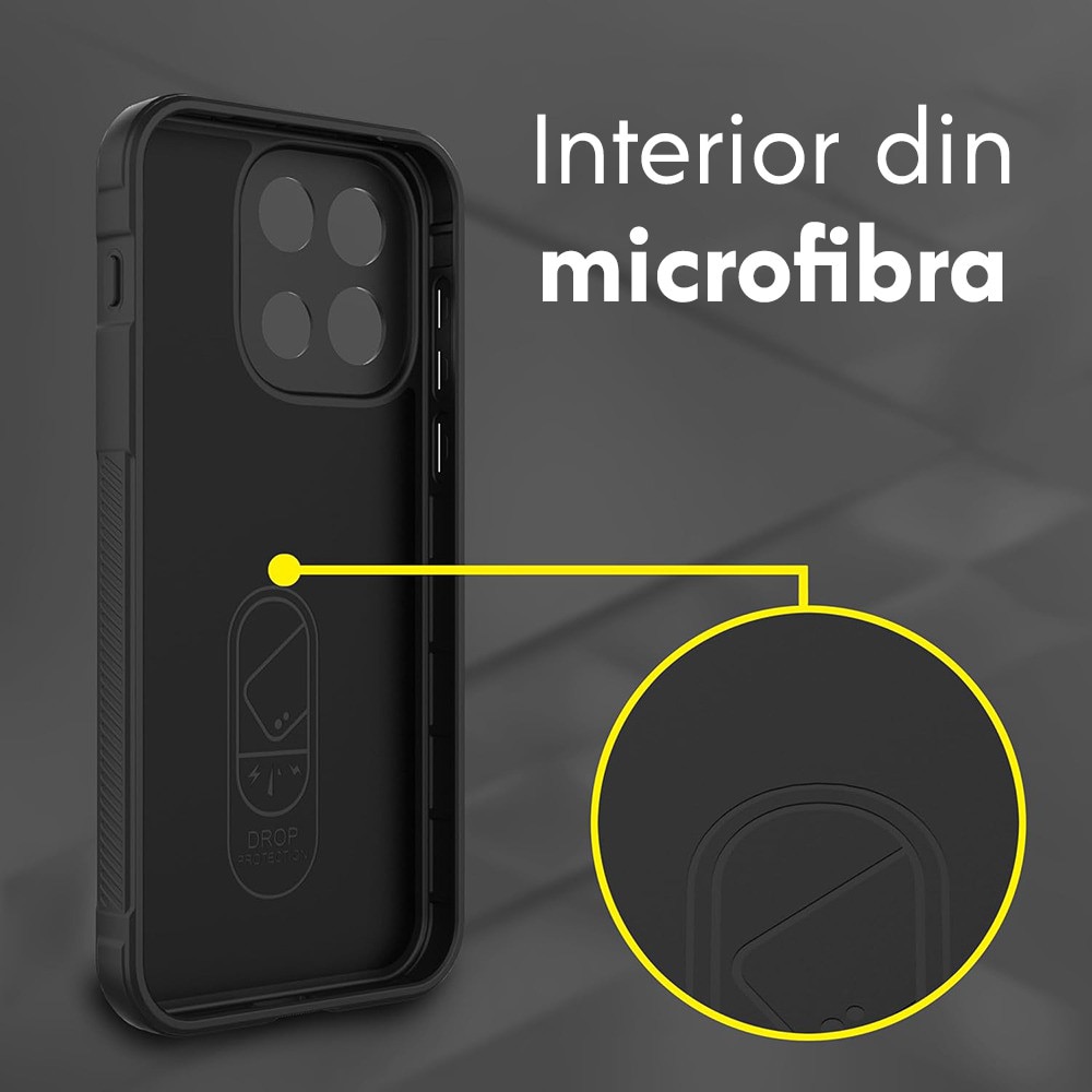 Husa pentru OnePlus Nord 6 DaDen® Magic Shield, Antisoc, Interior microfibra, TPU, Negru