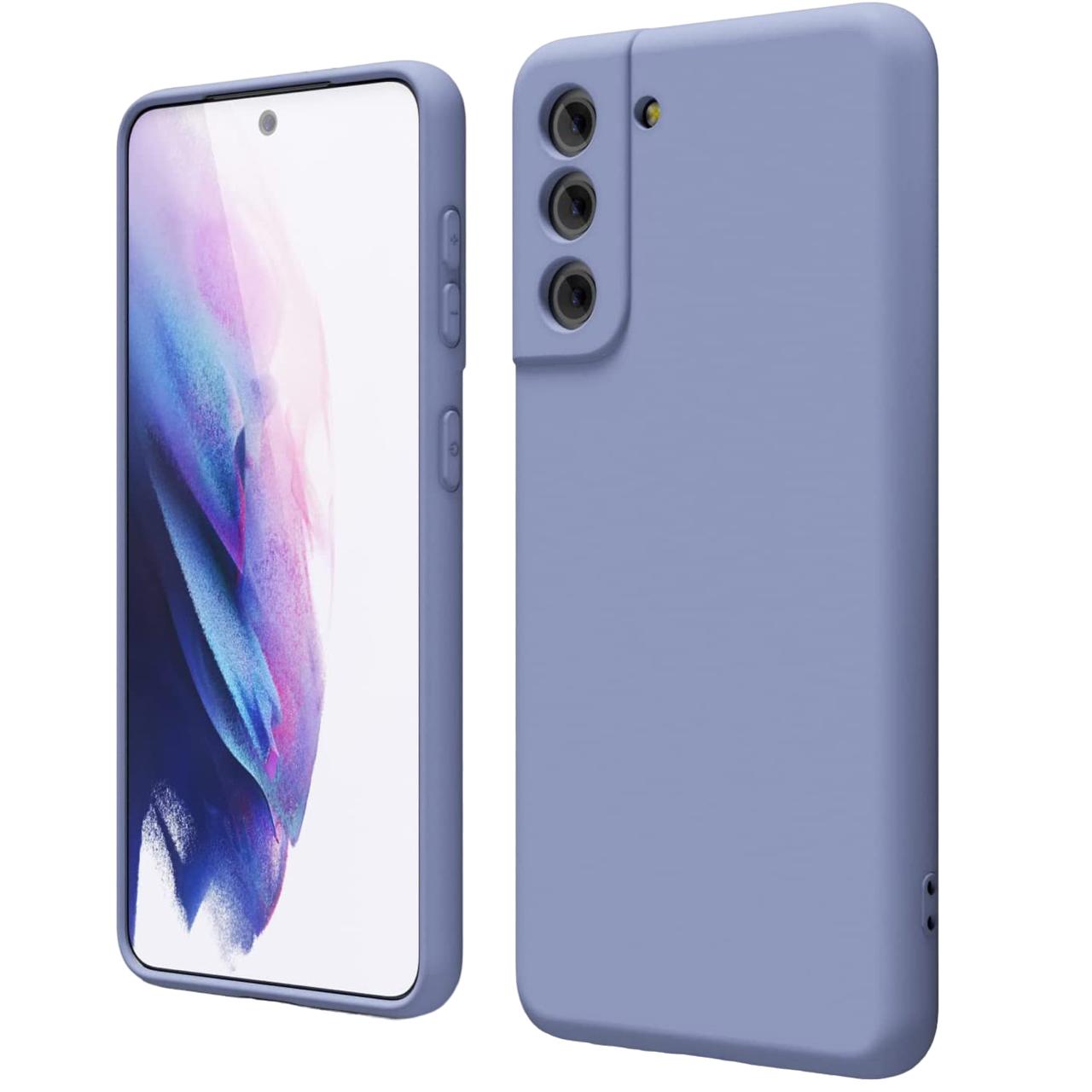 Husa Daden® Soft Silicone compatibila cu Samsung S21 FE, Cu Protectie la Camera, Interior din Microfibra, Protectie sporita, Mov