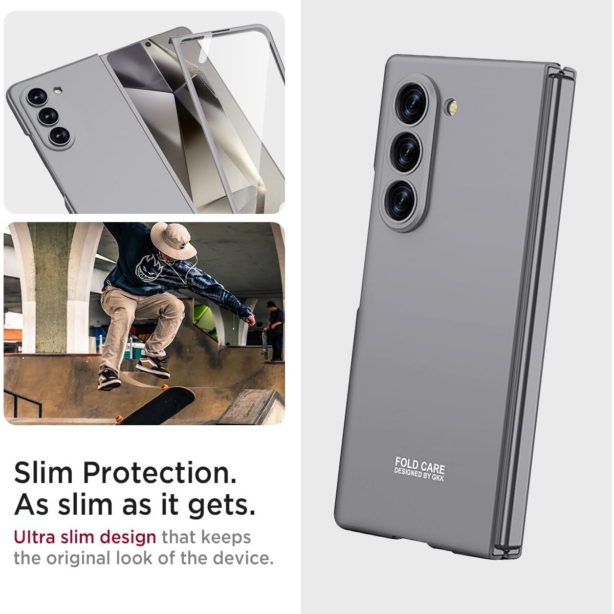 Husa pentru Samsung Galaxy Z Fold 7 5G - Protectie Integrala cu Protectie de Ecran Integrata  - gri