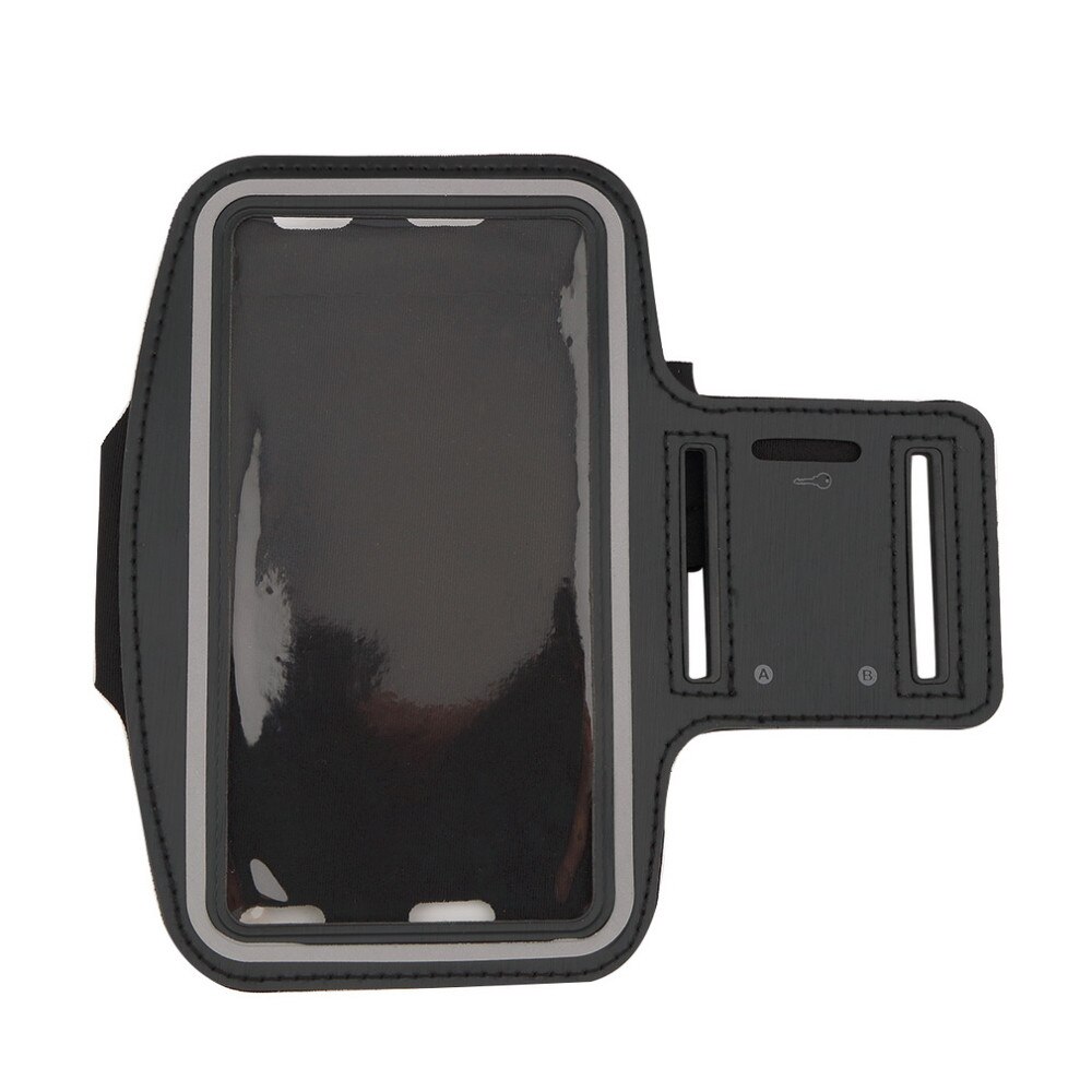 Husa telefon tip banderola de brat pentru Samsung, iPhone, Huawei, Xiaomi, Nokia, OPPO, cu display intre 5,5 inch si 7 inch, impermeabila, cu suport de chei si rama fluorescenta, Negru, PlanetPhone