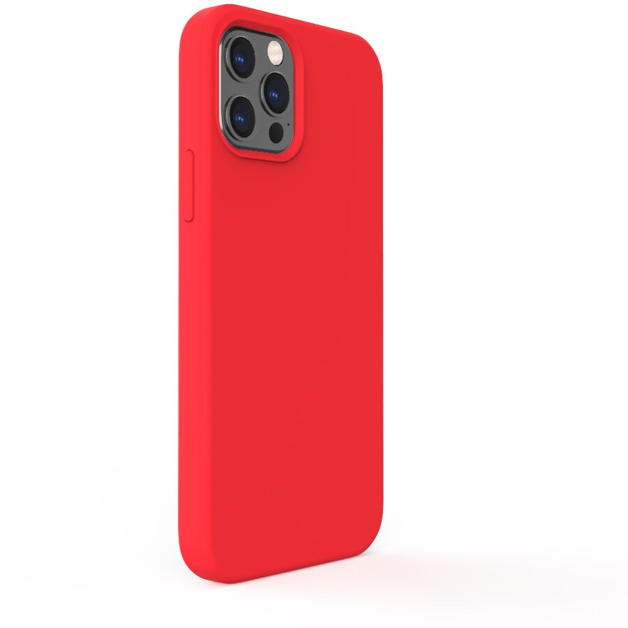 Husa Lemontti Liquid Silicon compatibila cu iPhone 12 Pro Max, Red