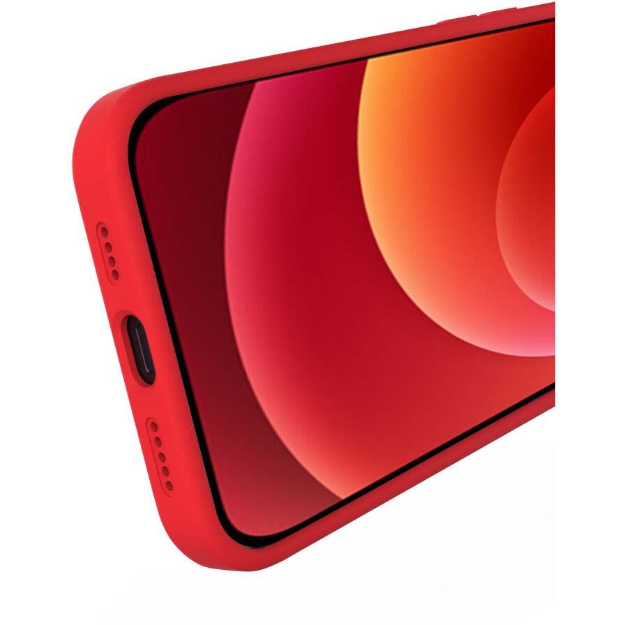 Husa Lemontti Liquid Silicon compatibila cu iPhone 12 Pro Max, Red