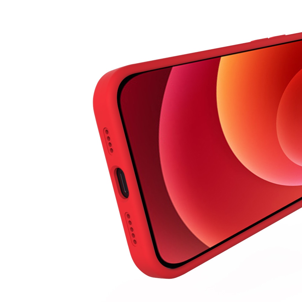 Husa Lemontti Liquid Silicon compatibila cu iPhone 12 Pro Max, Red