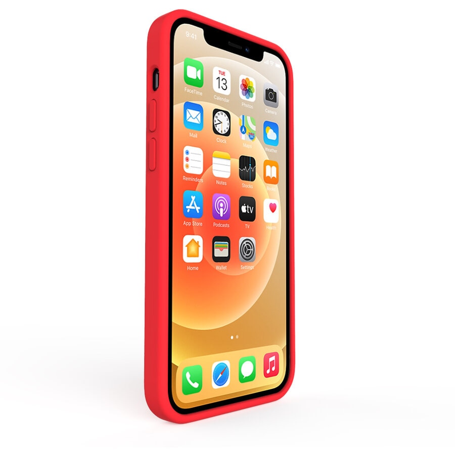 Husa Lemontti Liquid Silicon compatibila cu iPhone 12 Pro Max, Red