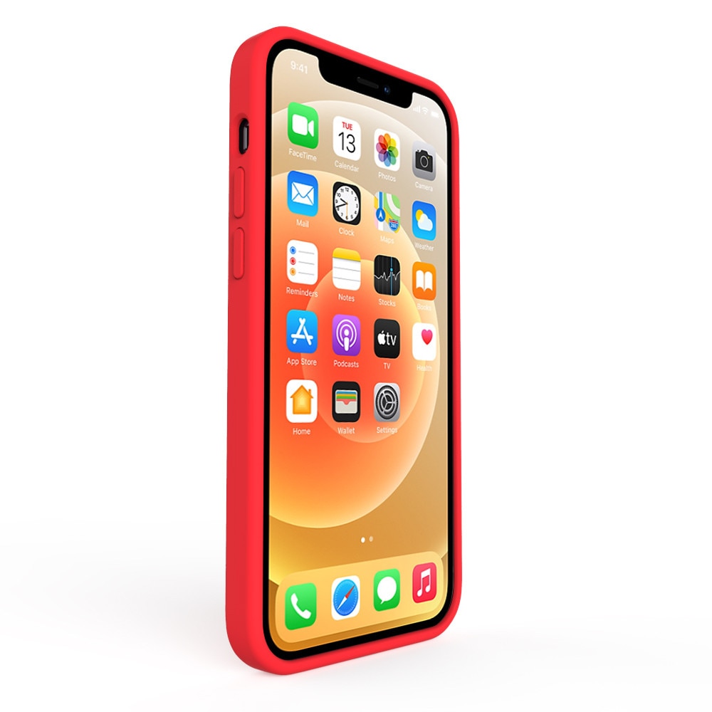 Husa Lemontti Liquid Silicon compatibila cu iPhone 12 Pro Max, Red