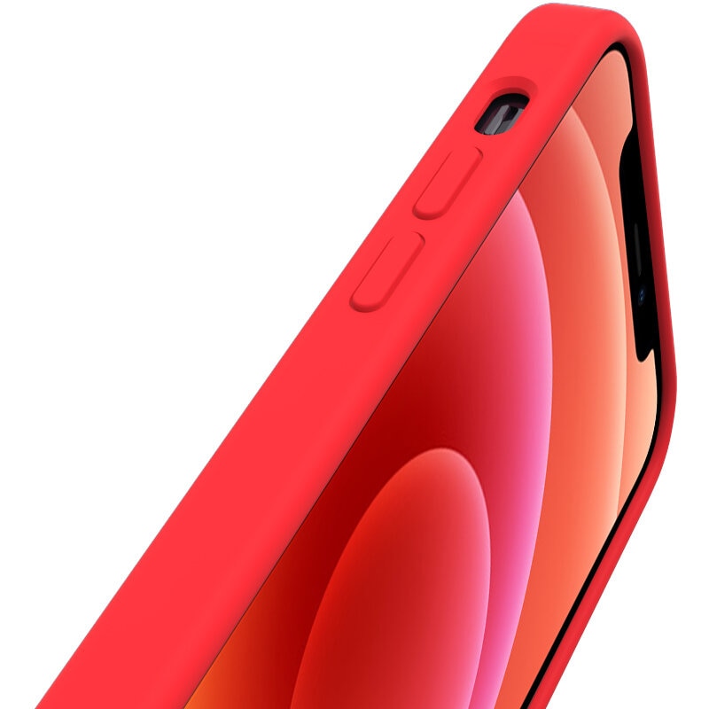 Husa Lemontti Liquid Silicon compatibila cu iPhone 12 Pro Max, Red