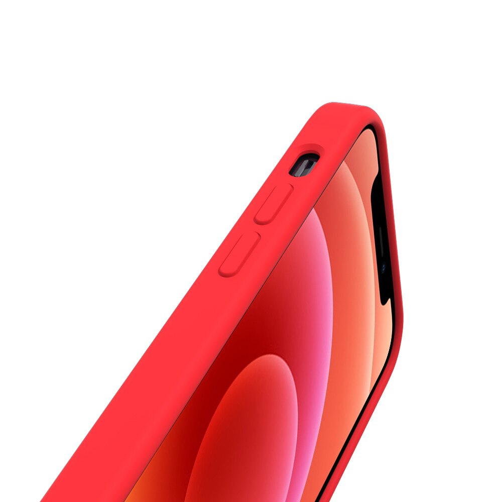 Husa Lemontti Liquid Silicon compatibila cu iPhone 12 Pro Max, Red