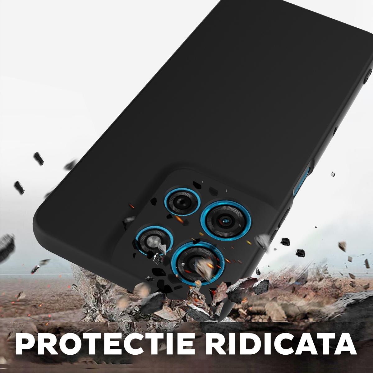 Husa pentru Motorola Edge 70 Pro Daden® Silicon SoftFlex, Ultra Slim, Protectie sporita, Interior de microfibra, Albastru inchis