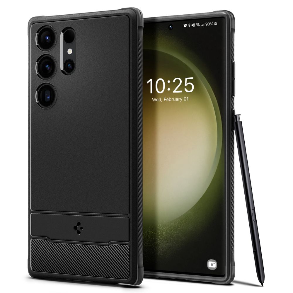 Husa Spigen Rugged Armor pentru Samsung Galaxy S23 Ultra Negru Mat