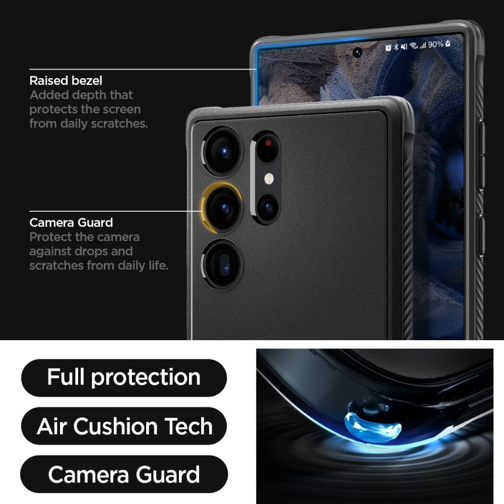 Husa Spigen Rugged Armor pentru Samsung Galaxy S23 Ultra Negru Mat