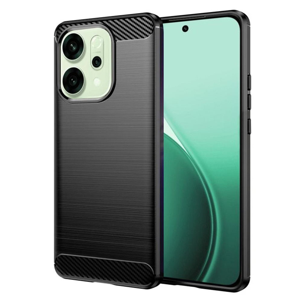 Husa pentru Oppo Reno14 - Techsuit Carbon Silicone - Black