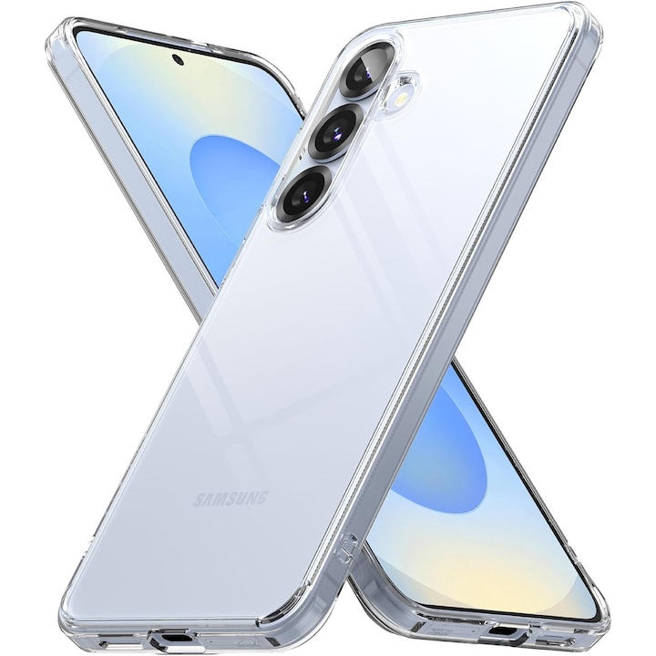 Intelli® Husa silicon compatibila cu Samsung Galaxy S26, Anti soc, Transparent