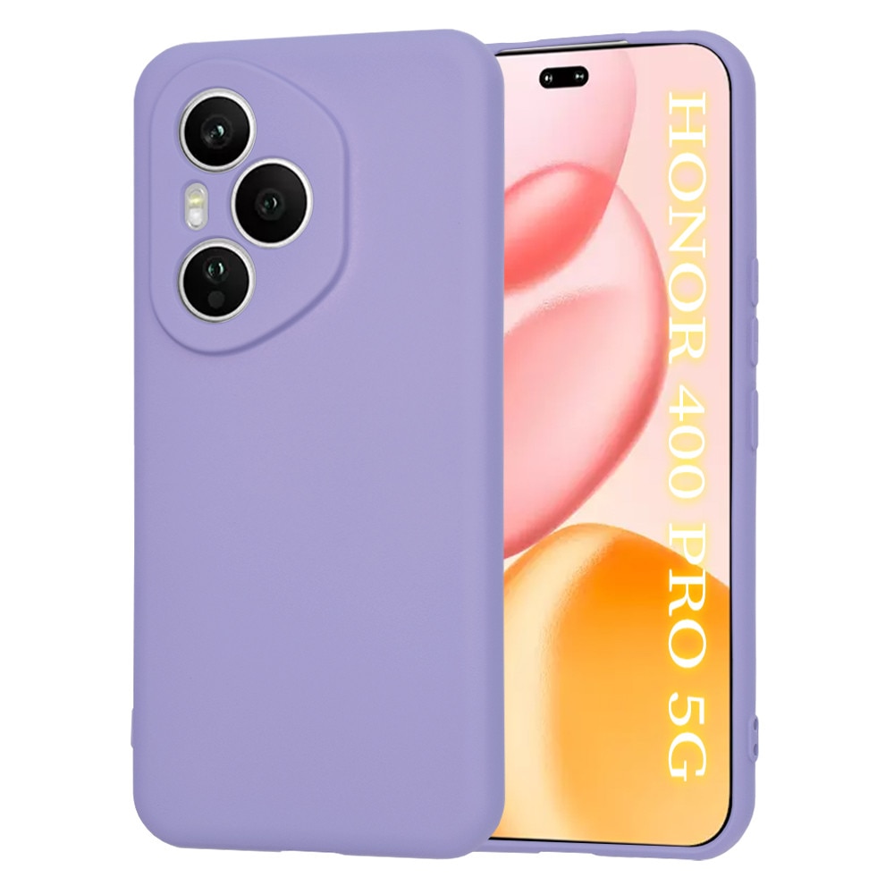 Husa pentru Honor 400 Pro Liquid Silicone subtire captusita cu microfibra anti amprenta protectie camera foto Lavanda