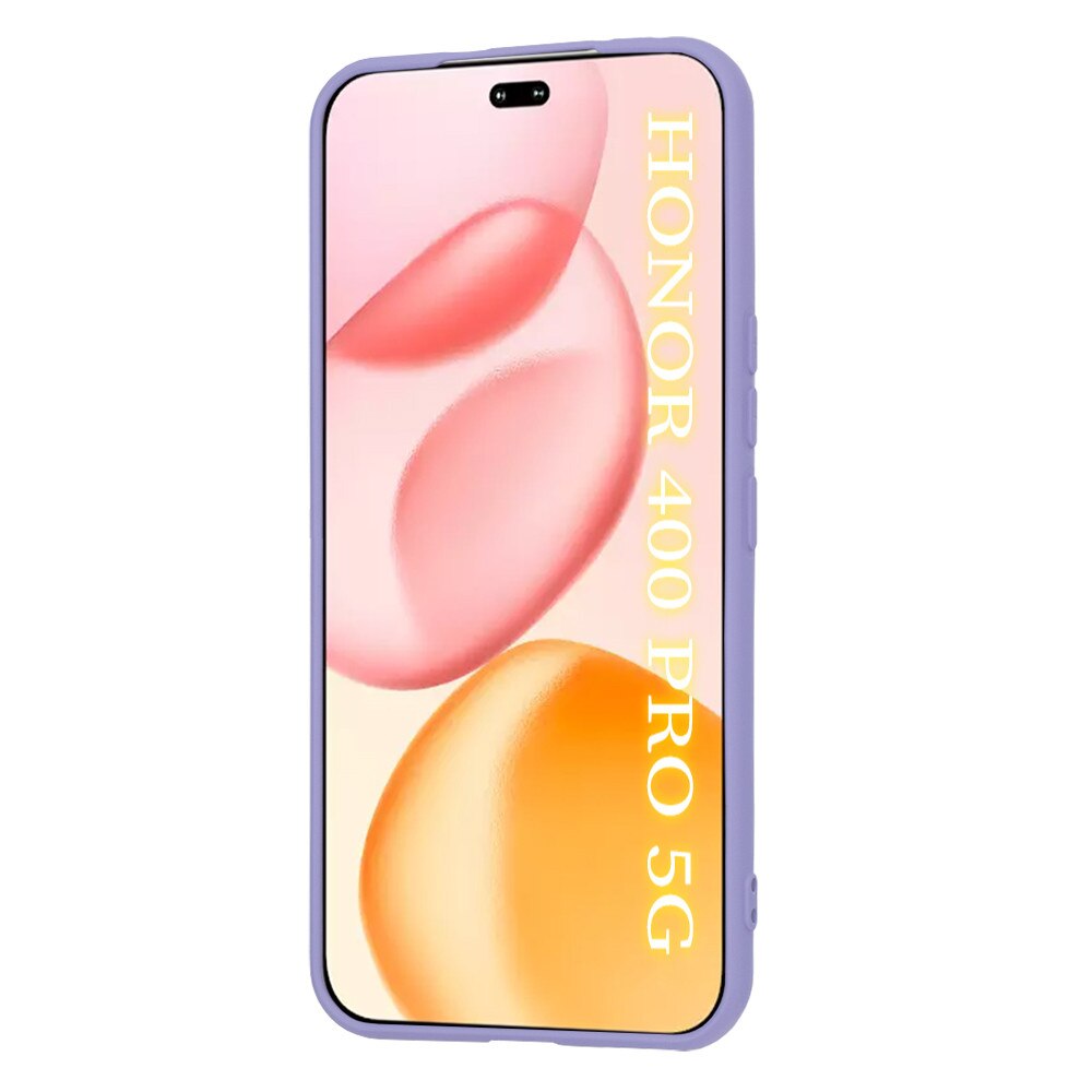 Husa pentru Honor 400 Pro Liquid Silicone subtire captusita cu microfibra anti amprenta protectie camera foto Lavanda