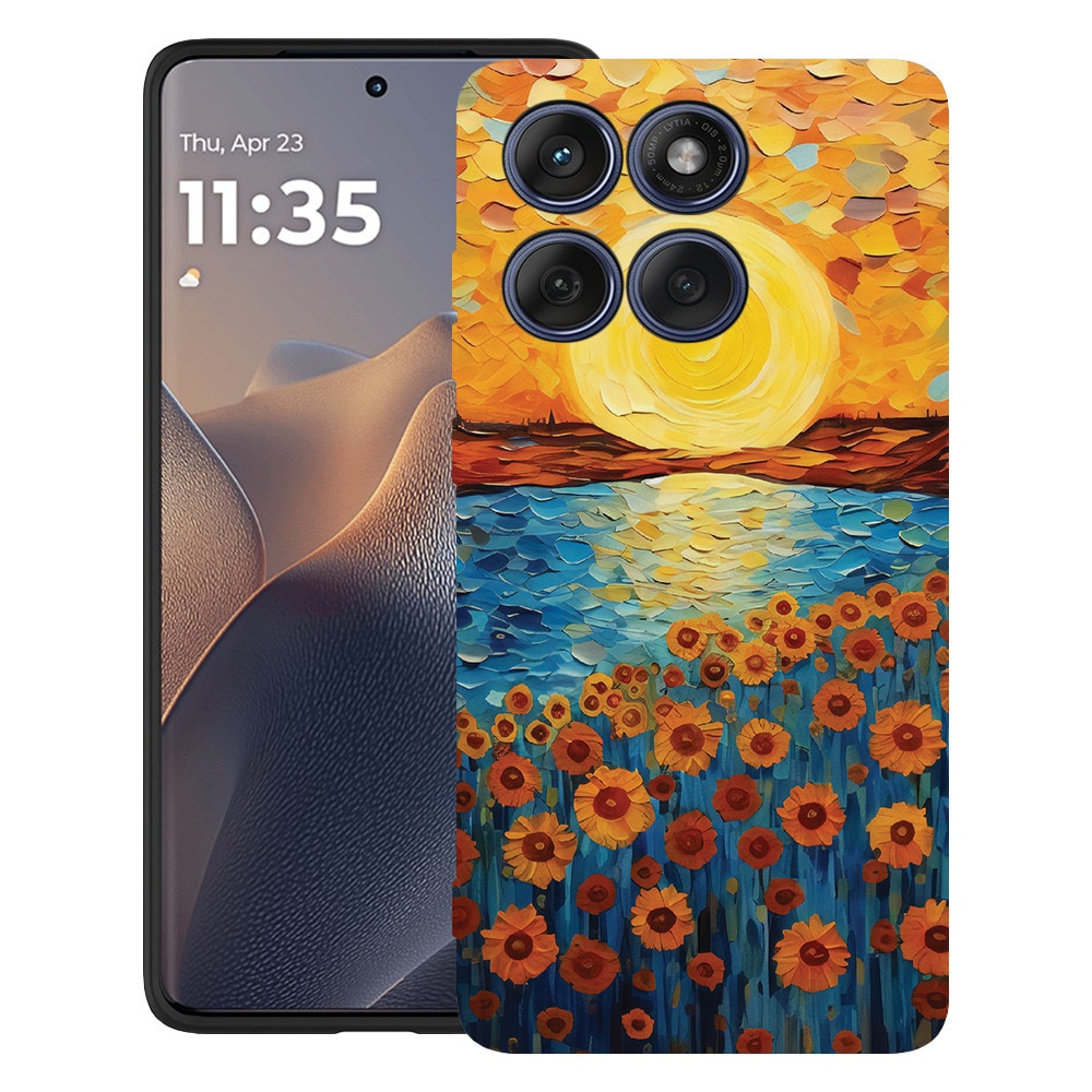 BestCase® Husa TPU Ultra Slim Compatibil cu Motorola Moto G86 Power, cu Design Sunflower Painting, 3113067 B 1273