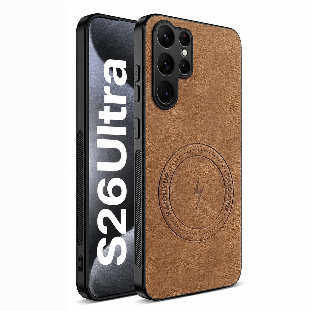 Husa pentru Samsung Galaxy S26 Ultra, Piele Ecologica Nappa, Suport Magnetic MagSafe, Protectie Premium, Design Elegant, Maro