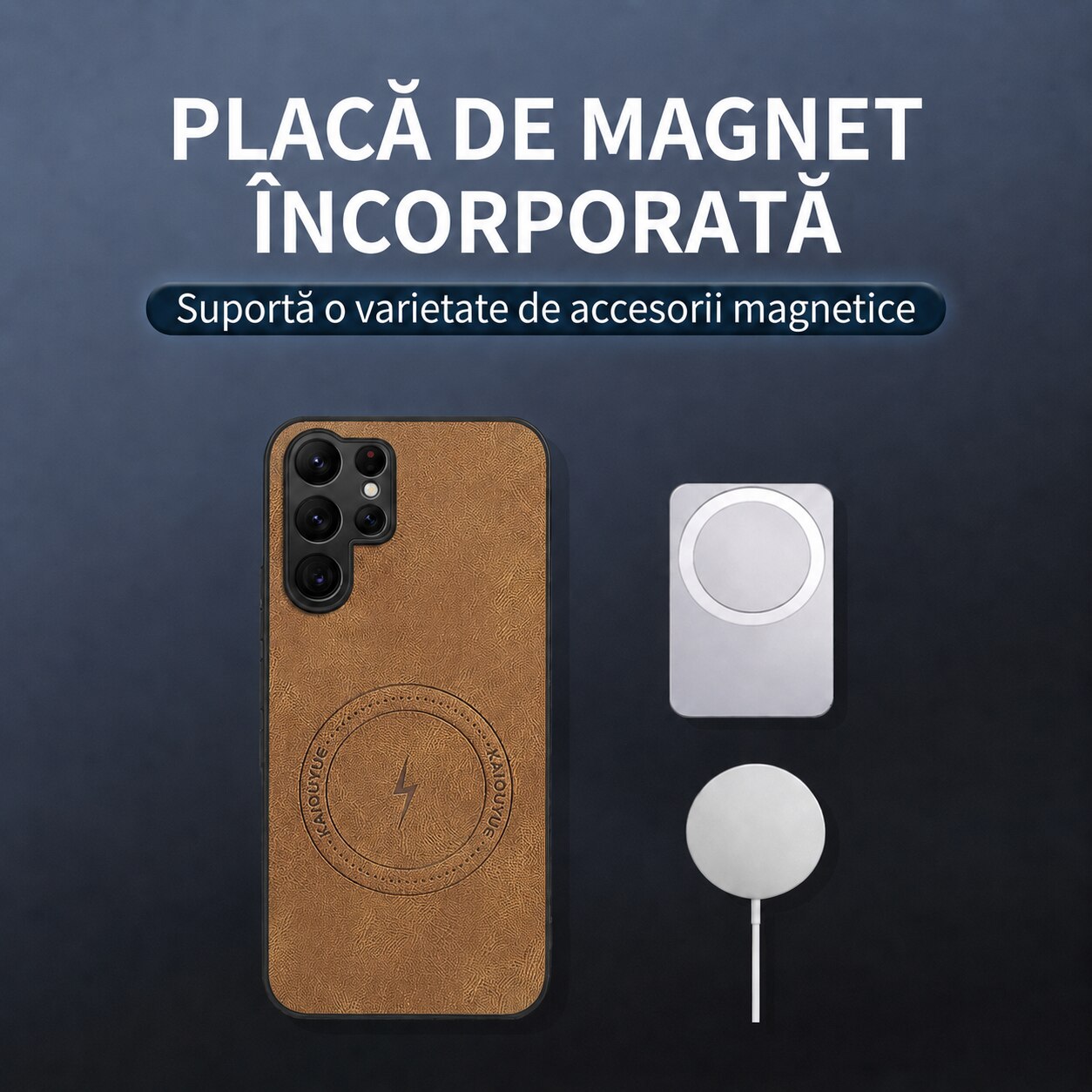 Husa pentru Samsung Galaxy S26 Ultra, Piele Ecologica Nappa, Suport Magnetic MagSafe, Protectie Premium, Design Elegant, Maro